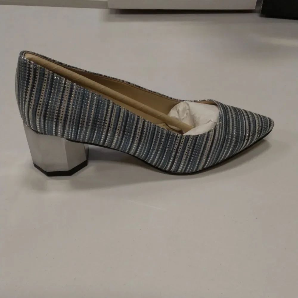 Katy Perry Collections Blue and White Striped Heels